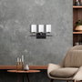 Opviq Lámpara de pared Negro y Oro con tapa de cristal